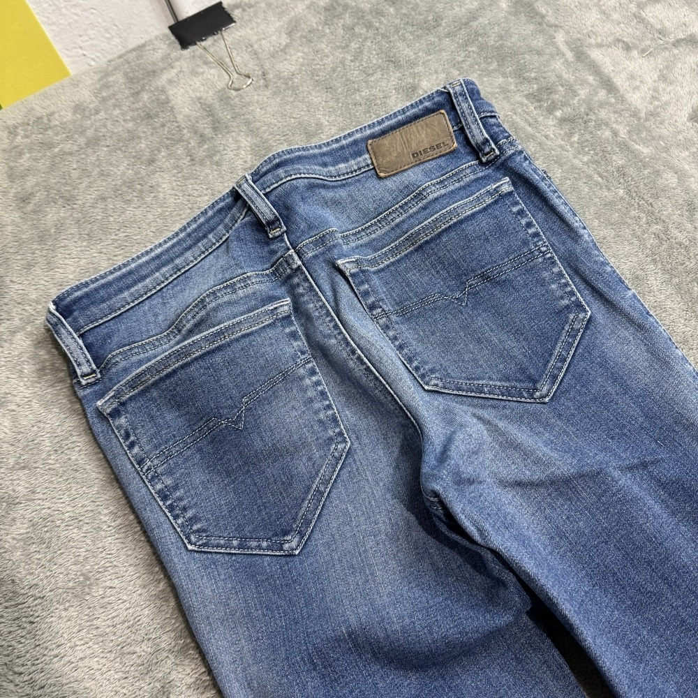 Diesel Skinzee Women's Jeans 27x32 (26x25) Blue Super Skinny Mid Rise Grunge - Picture 8 of 12
